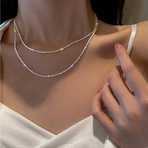 Boutique Jewelry - 2pc Sparkling Collarbone Chains, NWT